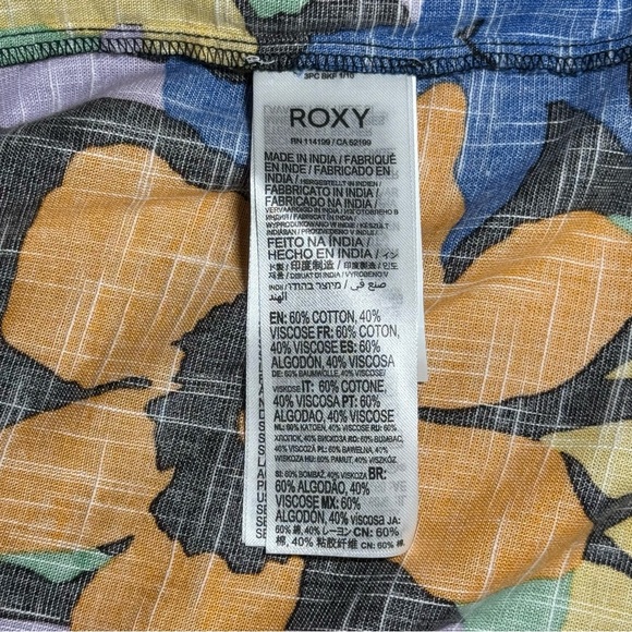 🌻 Roxy Waiting Line Floral Printed Tiered MIDI Dress size Medium Sundress - Picture 9 of 12